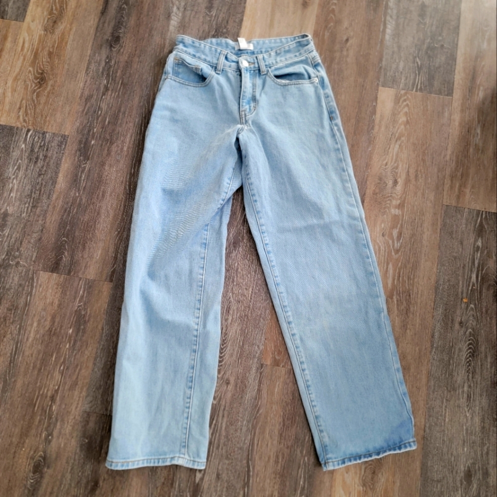 Forever 21 mid rise light denim wide leg jeans